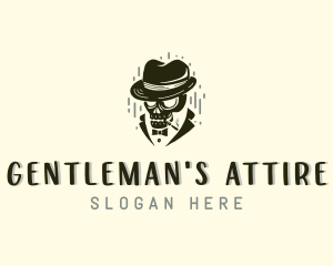 Skull Gentleman Smoker logo design