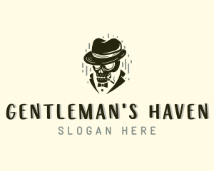 Skull Gentleman Smoker logo design