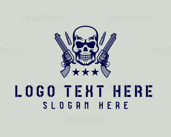 Skull Military Gun Logo