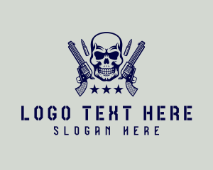 Bullet - Skull Military Gun logo design