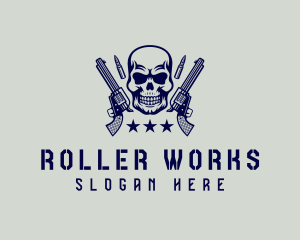 Skull Military Gun  Logo