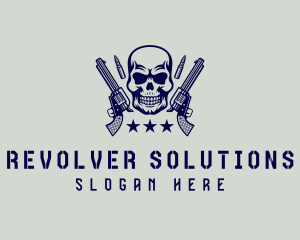 Skull Military Gun  logo design