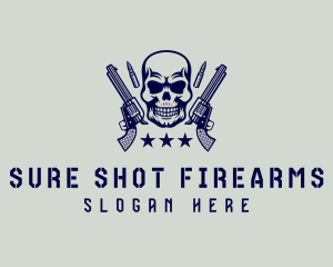 Skull Military Gun  logo design