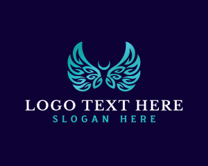 Heaven - Wings Angel Halo logo design