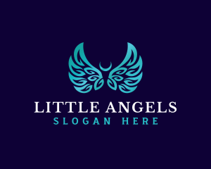 Wings Angel Halo logo design