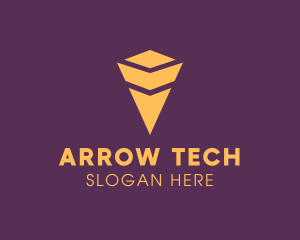 Yellow Tech Arrow logo design