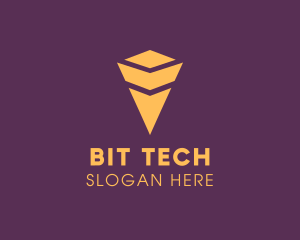 Yellow Tech Arrow logo design