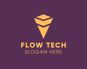 Yellow Tech Arrow logo design