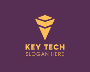 Yellow Tech Arrow logo design