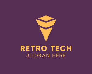 Yellow Tech Arrow logo design