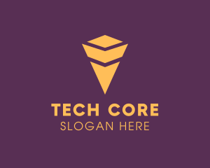 Yellow Tech Arrow logo design