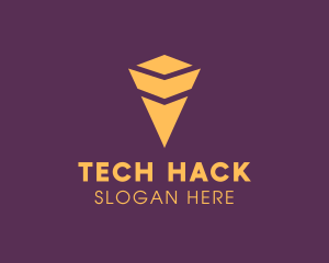 Yellow Tech Arrow logo design