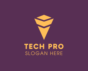 Yellow Tech Arrow logo design