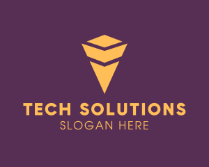 Yellow Tech Arrow logo design