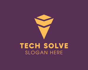 Yellow Tech Arrow logo design