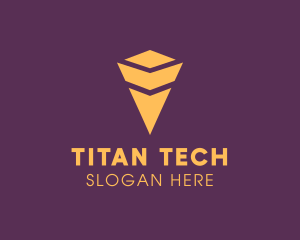 Yellow Tech Arrow logo design