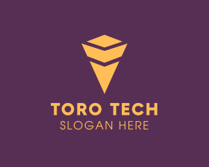 Yellow Tech Arrow logo design