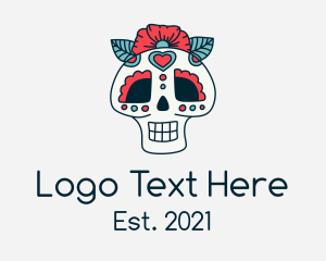 Hip - Mexican Calavera Skull logo design