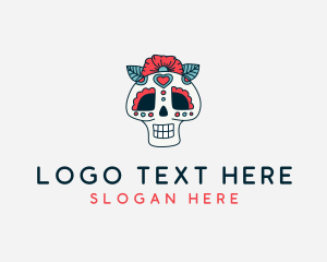 Luchador - Mexican Calavera Skull logo design