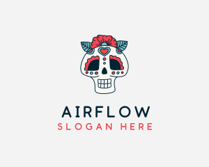 Mexican Calavera Skull logo design