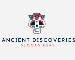 Mexican Calavera Skull logo design