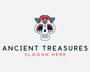 Mexican Calavera Skull logo design