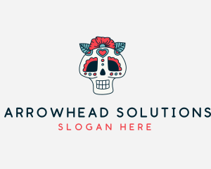 Mexican Calavera Skull logo design