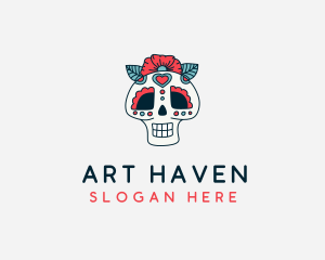 Mexican Calavera Skull logo design