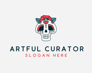 Mexican Calavera Skull logo design