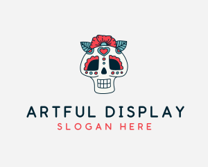 Mexican Calavera Skull logo design