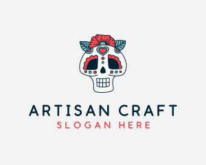 Mexican Calavera Skull logo design