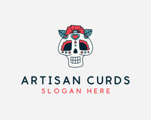 Mexican Calavera Skull logo design