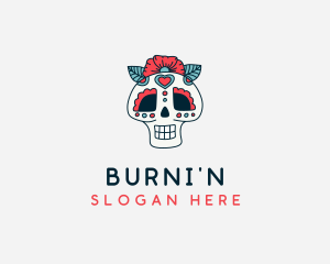 Mexican Calavera Skull logo design