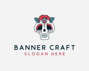 Mexican Calavera Skull logo design