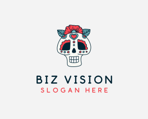 Mexican Calavera Skull logo design