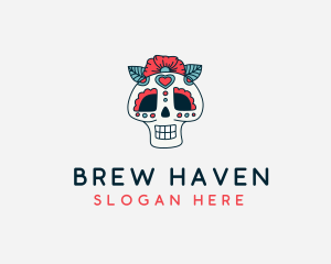 Mexican Calavera Skull logo design