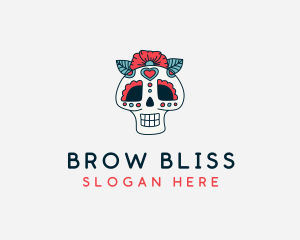 Mexican Calavera Skull logo design