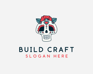 Mexican Calavera Skull logo design