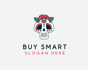 Mexican Calavera Skull logo design