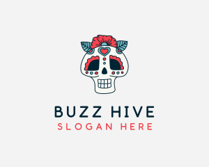 Mexican Calavera Skull logo design