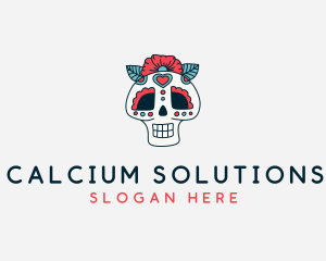 Mexican Calavera Skull logo design