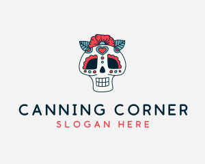 Mexican Calavera Skull logo design