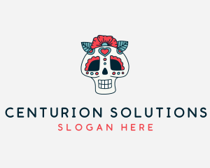 Mexican Calavera Skull logo design