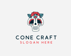 Mexican Calavera Skull logo design