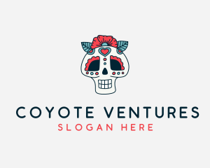 Mexican Calavera Skull logo design