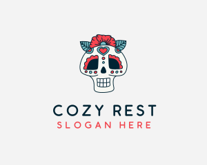 Mexican Calavera Skull logo design