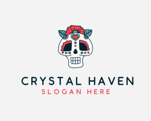 Mexican Calavera Skull logo design