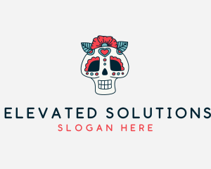 Mexican Calavera Skull logo design