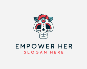 Mexican Calavera Skull logo design