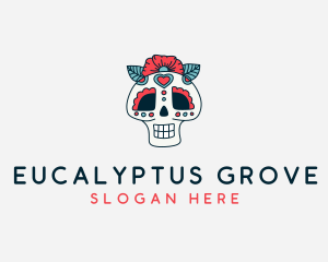 Mexican Calavera Skull logo design